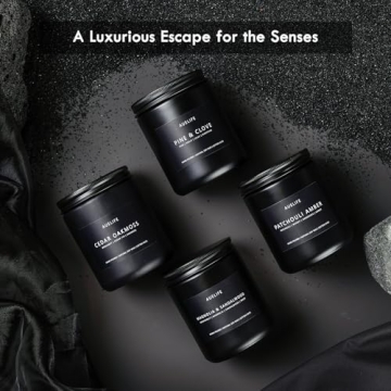 Scented Candles Set | Men Candle Set, Scented Candles for Home, Gifts for Men - 4 Pack Men Candle Gifts Soy Candles Scents of Lavender/Leather/Oak/Smoke & Vanilla