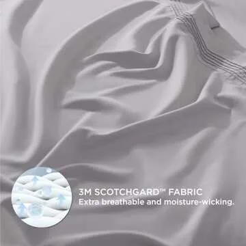 Bedsure GentleSoft Deep Pocket Full Size Bed Sheets Set - Fits Mattresses Up to 21 Inches Thick - 4 Piece Bed Sheets, Moisture Wicking, Cooling Bedsheets & Pillowcases, Easy & Secure Fit, Light Grey