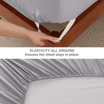 Bedsure GentleSoft Deep Pocket Full Size Bed Sheets Set - Fits Mattresses Up to 21 Inches Thick - 4 Piece Bed Sheets, Moisture Wicking, Cooling Bedsheets & Pillowcases, Easy & Secure Fit, Light Grey