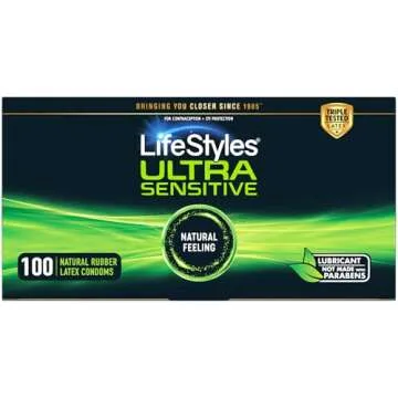 LifeStyles Ultra Sensitive Premium Condoms Value Pack 100 Count