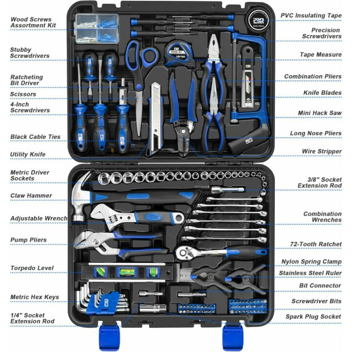 Prostormer 259-Piece Tool Set for Home and Auto Repairs
