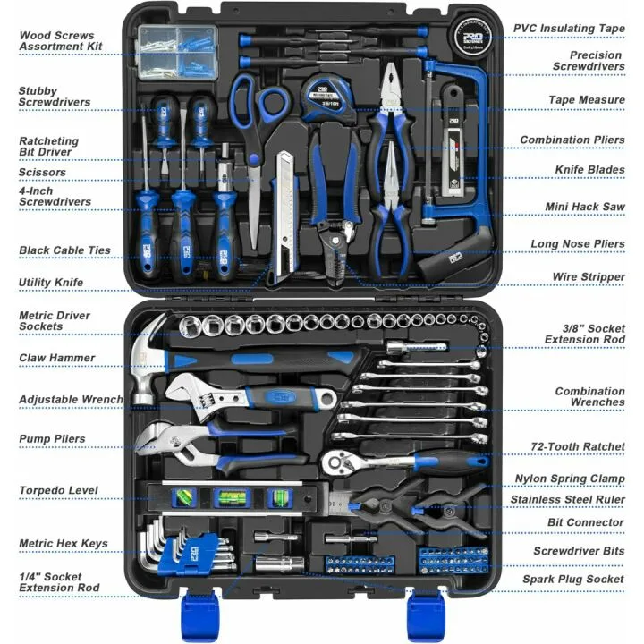 Prostormer 259-Piece Tool Set for Home and Auto Repairs