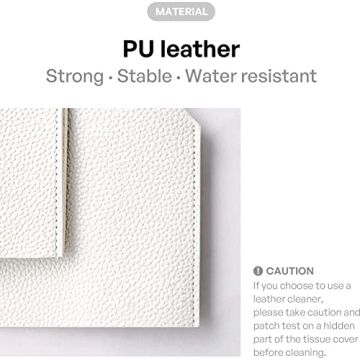 Elegant White PU Leather Tissue Box Cover by Carrotez