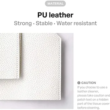 Elegant White PU Leather Tissue Box Cover by Carrotez