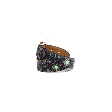 ARIAT Fancy Tooled Belt for Young Girls - Turquoise Conchos