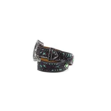 ARIAT Fancy Tooled Belt for Young Girls - Turquoise Conchos