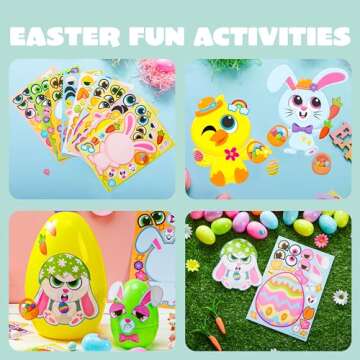 JOYIN 36 PCS Easter Match Make a Face Stickers with Chick Bunny Sheep Egg Pattern, Stickers for Kids, Easter Decorations for Water Bottle, Basket Stuffers,Classroom Gifts