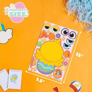 JOYIN 36 PCS Easter Match Make a Face Stickers with Chick Bunny Sheep Egg Pattern, Stickers for Kids, Easter Decorations for Water Bottle, Basket Stuffers,Classroom Gifts