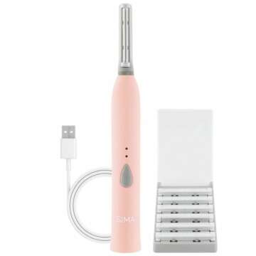 SPA SCIENCES - SIMA Dermaplaning Tool - Patented Painless 2 in 1 Facial Exfoliation & Peach Fuzz-Hai...