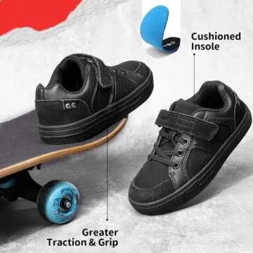 DREAM PAIRS Kid Sneakers Girls Boys School Loafers Shoes LilLegends TimberTot,Size 10 Toddler,All/Black,151014-K