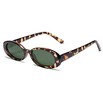 VANLINKER 90s Polarized Retro Sunglasses - Trendy Green Lens for Women