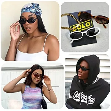 VANLINKER 90s Polarized Retro Sunglasses Women Green Lens