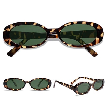 VANLINKER 90s Polarized Retro Sunglasses Women Green Lens