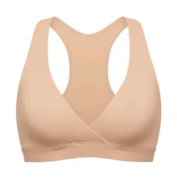 MOMANDA Inbarely Nursing Bras for Women No Underwire Racerback Seamless Maternity Bralette Plunge Sleep Breastfeeding Bra