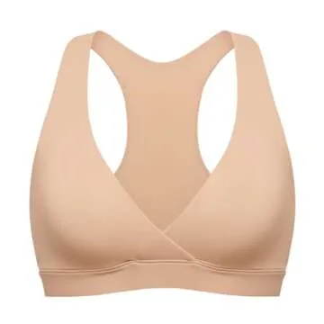 MOMANDA Inbarely Nursing Bras for Women No Underwire Racerback Seamless Maternity Bralette Plunge Sleep Breastfeeding Bra