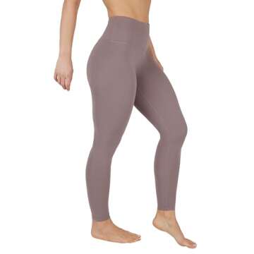 Yogalicious High Waist Ultra Soft Lightweight Leggings - High Rise Yoga Pants - Mocha Nude Tech 28" - Small