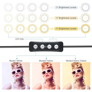 Compact LED Ring Light with Tripod for Makeup & Video