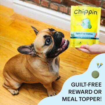 Chippin Vegan Spirulina Healthy Dog Biscuit | Sustainable, Hypoallergenic & Human-Grade Protein | Training Treat | Natural, Veggie Rich & Made in USA
