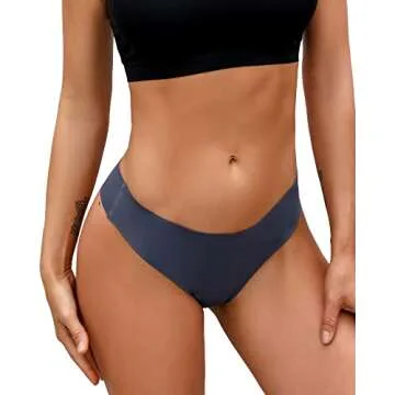 DEANGELMON Seamless Thongs for Women No Show Thong Underwear Women Comfortable Multiple Pack（6P8,M）
