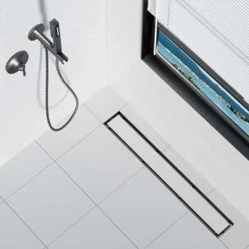 Neodrain Matte Black Linear Shower Drain with Custom Grate