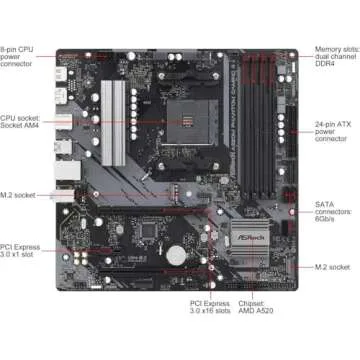 ASRock A520M Phantom Gaming 4 Micro ATX Motherboard