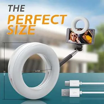 Rawuze Rechargeable Clip-on Selfie Ring Light - Perfect Lighting
