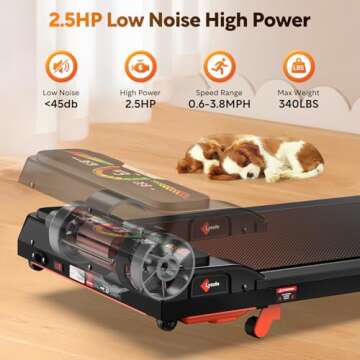 Lysole Walking Pad Treadmill with Incline,Treadmills for Home and Office,340 Lb Capacity,4 in 1 Portable Under Desk Treadmill with APP and Remote Control,Large LED Display