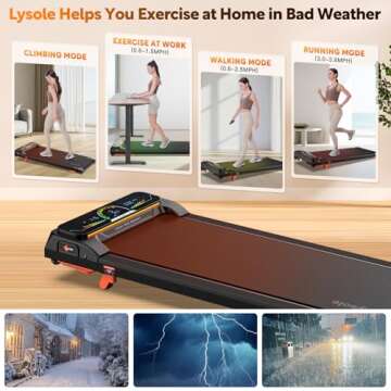 Lysole Walking Pad Treadmill with Incline,Treadmills for Home and Office,340 Lb Capacity,4 in 1 Portable Under Desk Treadmill with APP and Remote Control,Large LED Display