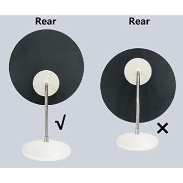 YEAKE Adjustable Flexible Gooseneck Makeup Mirror,360°Rotation Folding Portable Desk Vanity Mirror with Stand Shower Shaving Cosmetic Mirror Round Large