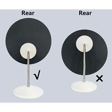 YEAKE Adjustable Flexible Gooseneck Makeup Mirror,360°Rotation Folding Portable Desk Vanity Mirror with Stand Shower Shaving Cosmetic Mirror Round Large