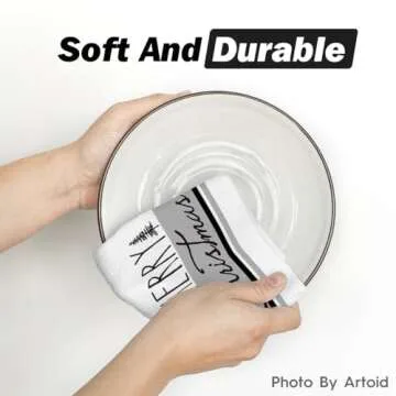 Artoid Mode Grey Xmas Trees Merry Christmas Kitchen Towels Dish Towels, 18x26 Inch Daily Seasonal Winter Decoration Hand Towels Set of 2