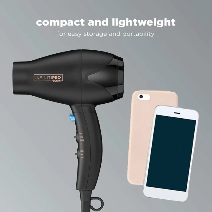 Compact INFINITIPRO Travel Hair Dryer for Effortless Styling