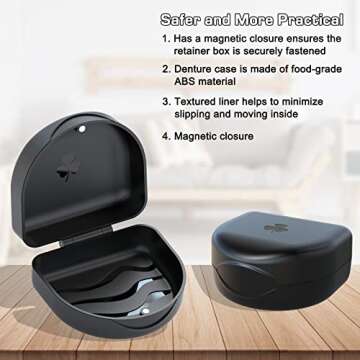 Orthodontic Mouthguard Case Dental Retainer Case-Black