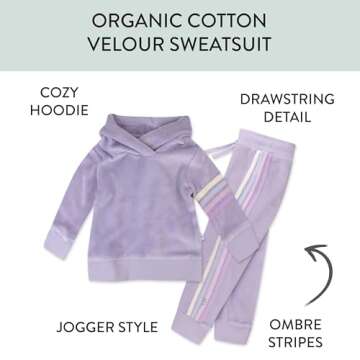 HonestBaby Organic Velour Pullover & Jogger Set - Soft & Cozy for Toddlers