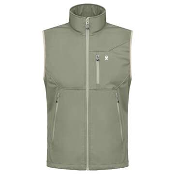 Little Donkey Andy Men's Lightweight Softshell Vest, Windproof Sleeveless Jacket for Travel Hiking Running Golf Sage XXXL