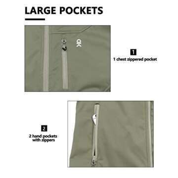 Little Donkey Andy Men's Lightweight Softshell Vest, Windproof Sleeveless Jacket for Travel Hiking Running Golf Sage XXXL