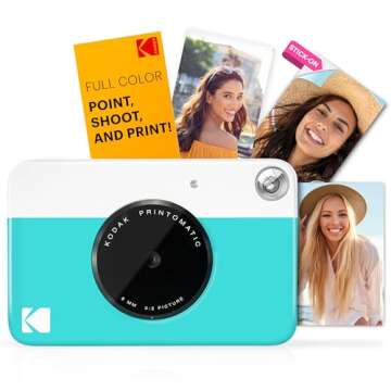 KODAK Printomatic Full-Color Instant Print Camera Starter Bundle + Carrying Case + Zink 20pk Photo P...