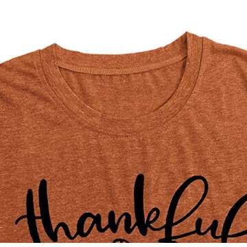 Thankful Grateful Blessed Shirts Women Thanksgiving Pumpkin T-Shirt Graphic Fall Tshirts(Khaki, XX-Large)