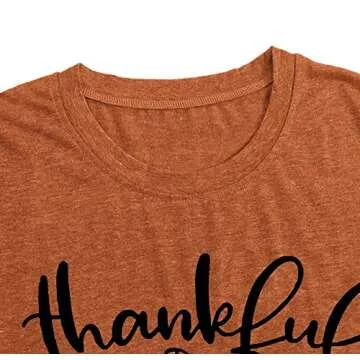 Thankful Grateful Blessed Shirts Women Thanksgiving Pumpkin T-Shirt Graphic Fall Tshirts(Khaki, XX-Large)