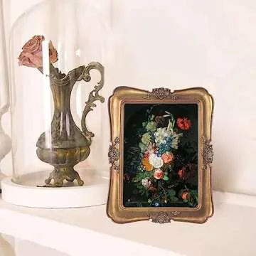 Elegant WINPLUS+ Vintage Picture Frame 5x7 for Home Decor