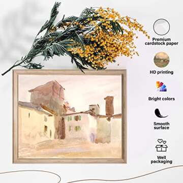 97 Decor Vintage Farmhouse Wall Decor - French Country Decor, Farmhouse Gallery Wall Art Prints, Light Vintage Wall Decor French Pictures, Neutral Cottagecore Coquette Decor for Bedroom (Unframed)