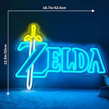 LOZ Neon Sign Gaming Neon Signs for Wall Dimmable LED Light Sign Game Room Decor Neon Light up Sign ...