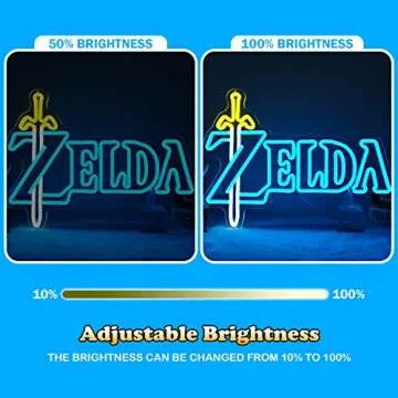 LOZ Neon Sign Gaming Neon Signs for Wall Dimmable LED Light Sign Game Room Decor Neon Light up Sign for Bedroom Boys Room Game Zone Wall Decor Gifts for Gamer Fans