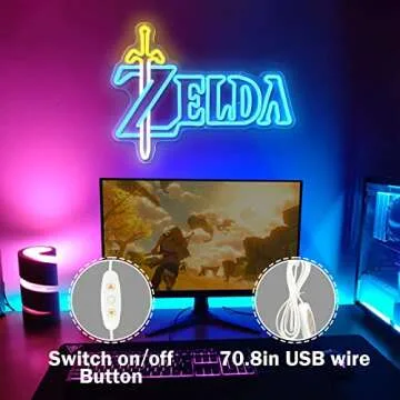 LOZ Neon Sign Gaming Neon Signs for Wall Dimmable LED Light Sign Game Room Decor Neon Light up Sign for Bedroom Boys Room Game Zone Wall Decor Gifts for Gamer Fans