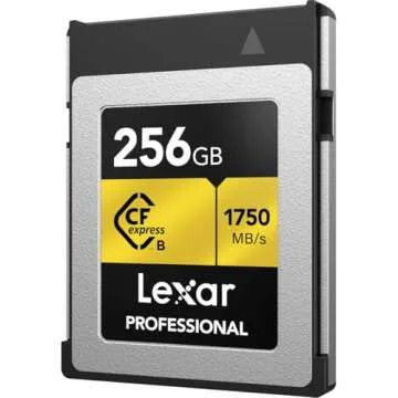 Lexar 256GB Professional CFexpress Type B Memory Card GOLD Series, Up To 1750MB/s Read, Raw 8K Video Recording, Supports PCIe 3.0 and NVMe (LCXEXPR256G-RNENG)