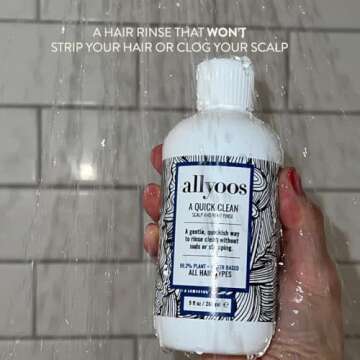 Allyoos A Quick Clean, Hair Rinse, Removes Sweat, Oil & Buildup From Scalp & Hair, No Suds, Dry Shampoo Alternative, Balances Scalp, Sulfate-Free