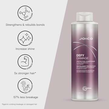 Joico Defy Damage Protective Conditioner | For Color-Treated Hair | Strengthen Bonds & Preserve Hair Color | With Moringa Seed Oil & Arginine | 33.8 Fl Oz