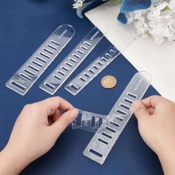 BENECREAT Acrylic Weaving Needles, 1.5/2/ 2.5/ 3cm Clear Knitting Board Fabric Strip Weaving Tools for Fabric Pattern Knitting Arts & Crafts Making