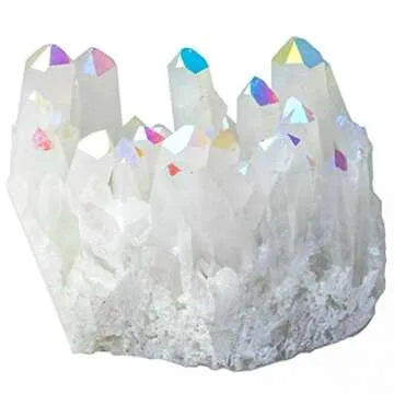 Rockcloud Healing Stone Titanium Coated AB Crystal Cluster Geode Druzy Home Decoration Gemstone Specimen