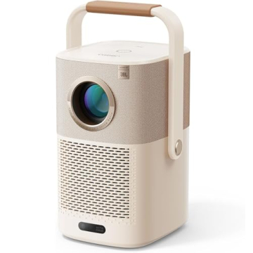 [Sound by JBL & Built-in Battery] Yaber T2 Outdoor Projector with WiFi 6 and Bluetooth, Native 1080P Smart Movie Portable Projector for Inside and Outside, Compatible with TV Dongle (Not included)